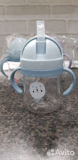 Поильник непроливайка с трубочкой