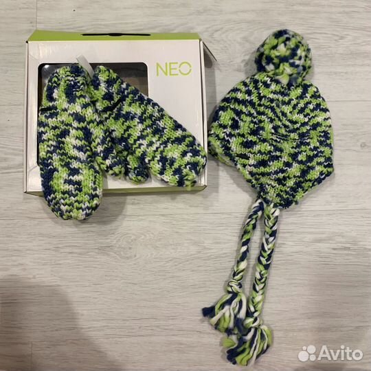 Набор шапка+варежки зимний adidas оригинал