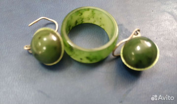 Винтажные комплект СССР с натуральным камнем
