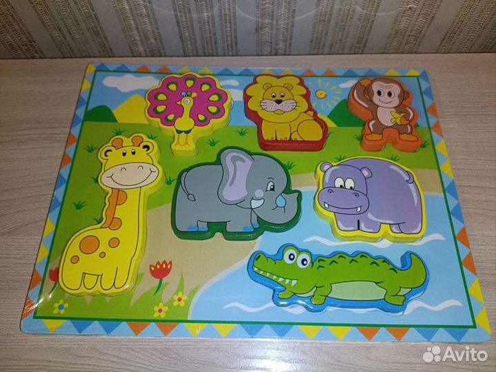 Деревянные развивающие игрушки, вкладыши