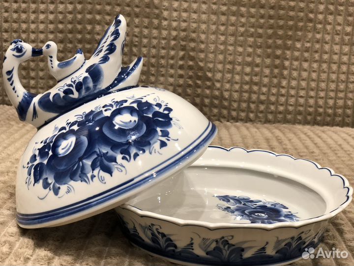 Гжель фарфор Утятница