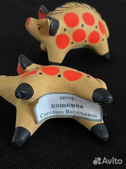 Дымковская игрушка свинка, Кошкина