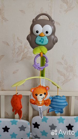 Мобиль музыкальный 3в1 для детской кроватки