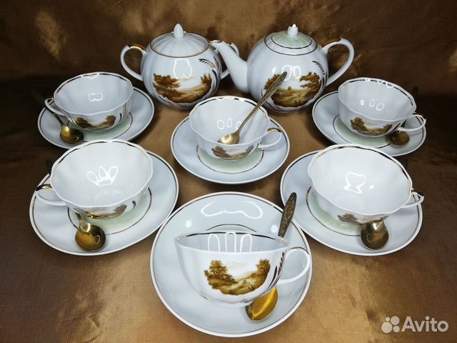 Сервиз чайный Дулево Лунная Дорога, как новый купить в Санкт-Петербурге ...