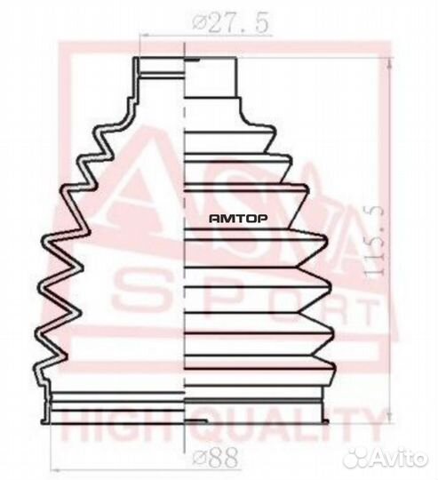 Asva asbtrav3 Пыльник шруса внешний (комплект без