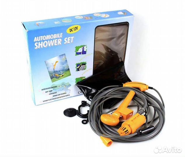 Душ туристический, портативный с насосом, 12 V