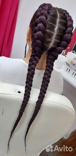 Плетение кос с канекалоном,прически