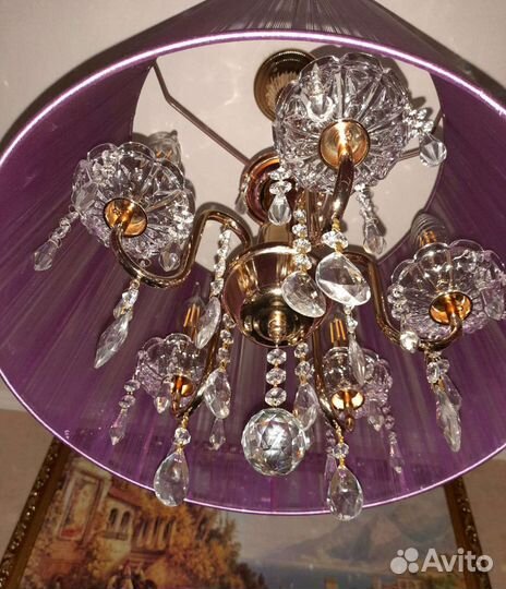Люстра хрустальная с абажуром /32333411/5