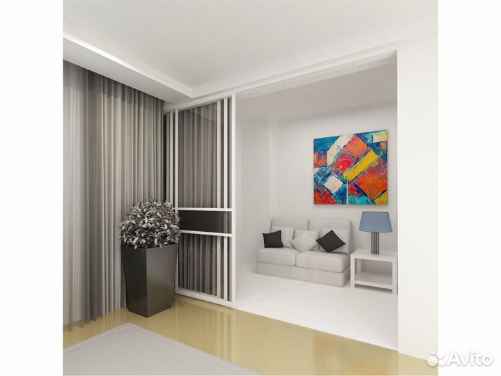 Раздвижная перегородка для зонирования