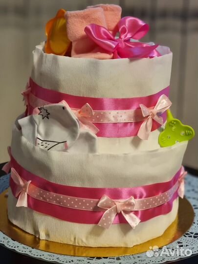 Торт из памперсов подгузников 36 шт
