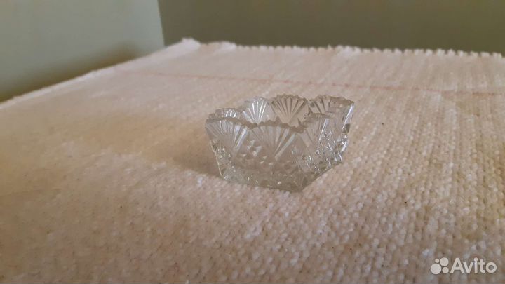 Солонка Ладья. Хрусталь. СССР