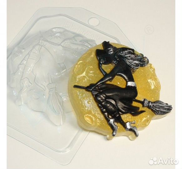 Форма пластиковая: Ведьмочка на луне