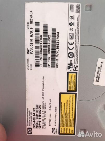 Dvd rom hp model:GDR-8164B