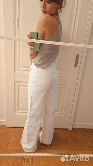 Джинсы zara 34 прямые палаццо