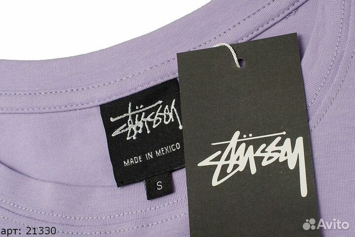 Футболка Stussy skin logo сиреневый