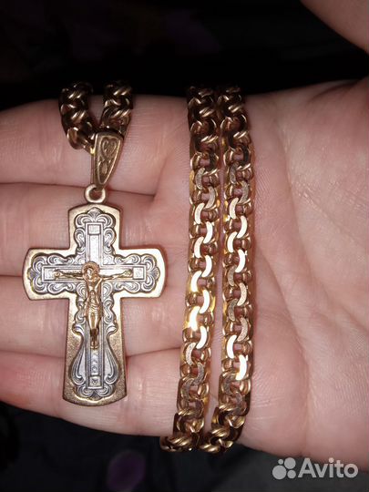 Цепь золотая мужская бисмарк