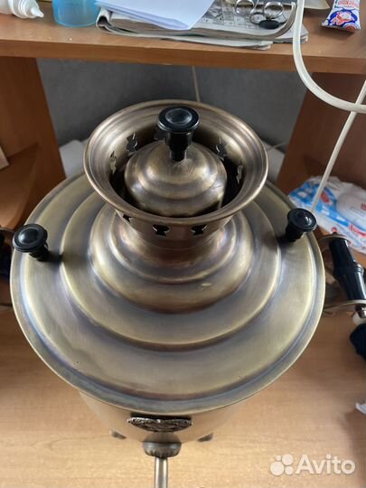 Самовар банка, 7 литров, герб, патина