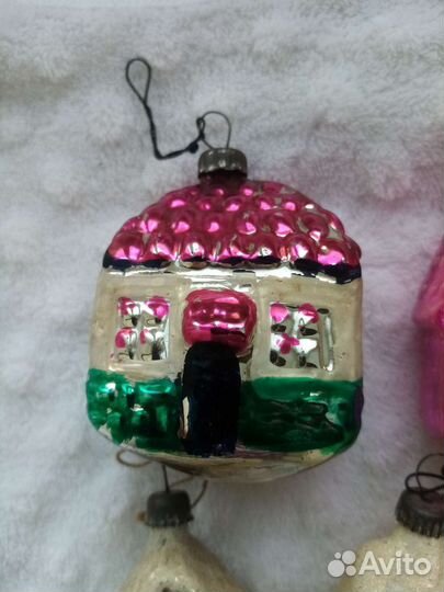 Ёлочные игрушки СССР Домики