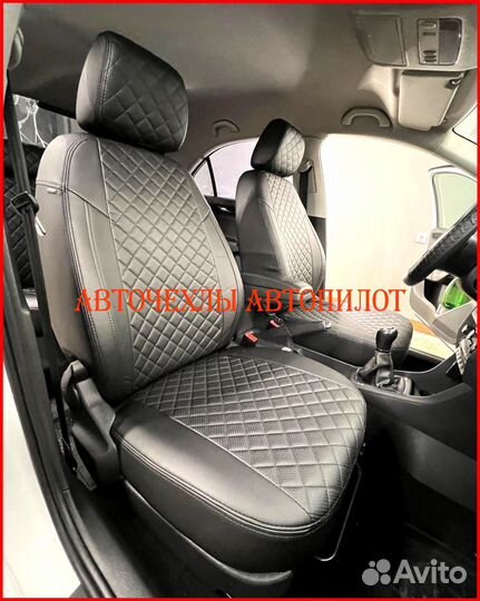 Чехлы Автопилот Skoda Rapid 1 из экокожи чёрные