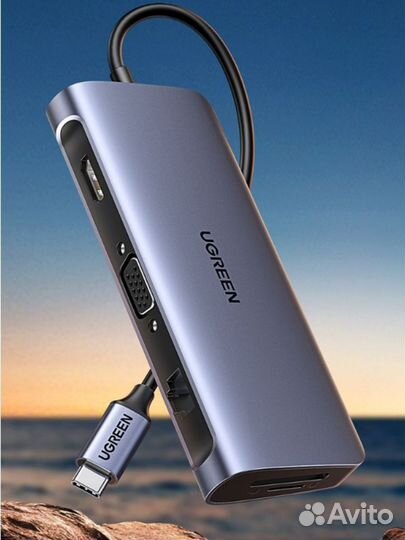 Док-станция Ugreen 10 в 1 (хаб, USB-концентратор)