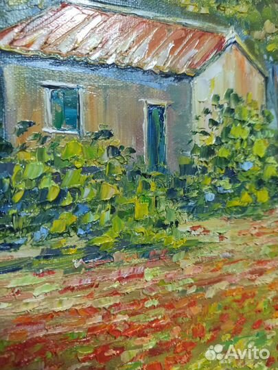 Картина маслом Прованс маки пейзаж природа