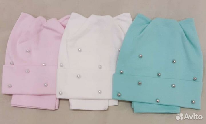 Новые комплекты шапочка и снуд, хлопок 48-52