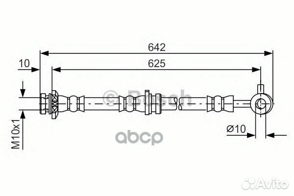 Шланг торм. пер. R 390mm 1987481573 Bosch
