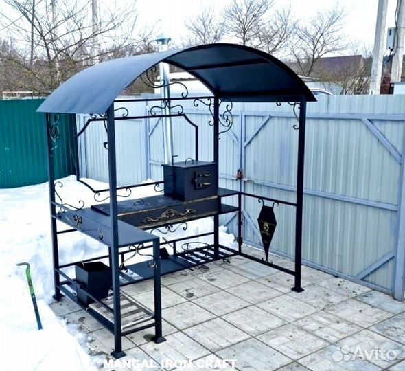Мангал с печкой под казан