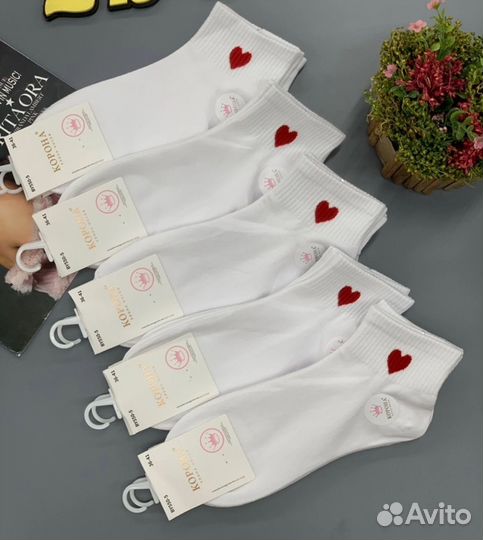 Носки с сердечками