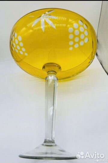 Фруктовница жёлтое стекло