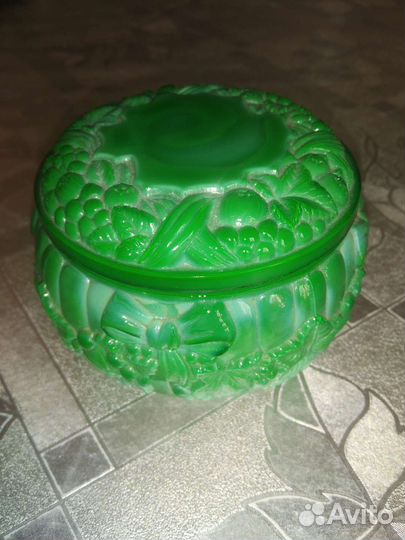 Шкатулка СССР из малахитового стекла