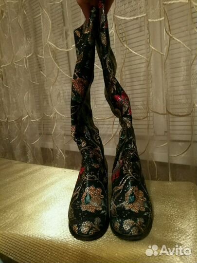 Сапоги кожаные