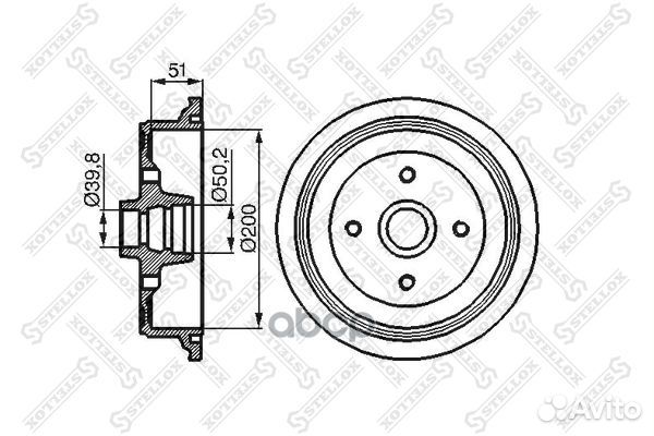 6025-4720-SX барабан тормозной Audi 80 1.6-1.9