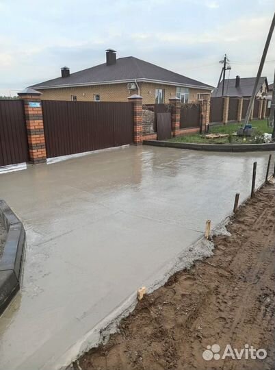 Отмостка Фундамент Бетонные работы Заезды Дорожки