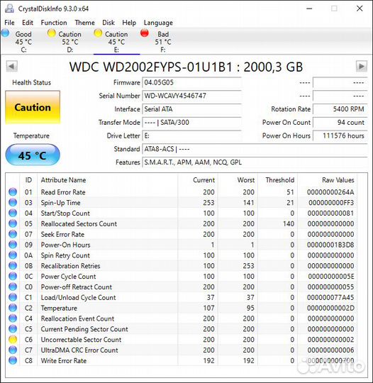 Жесткий диск Western Digital WD2002fyps-01U1B1 2TB