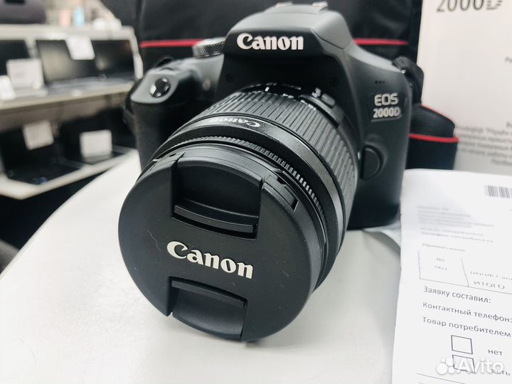 Зеркальный фотоаппарат canon eos 2000d