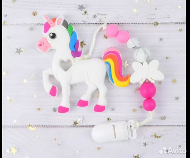 Грызунки-прорезыватели силикон, с держателем новые