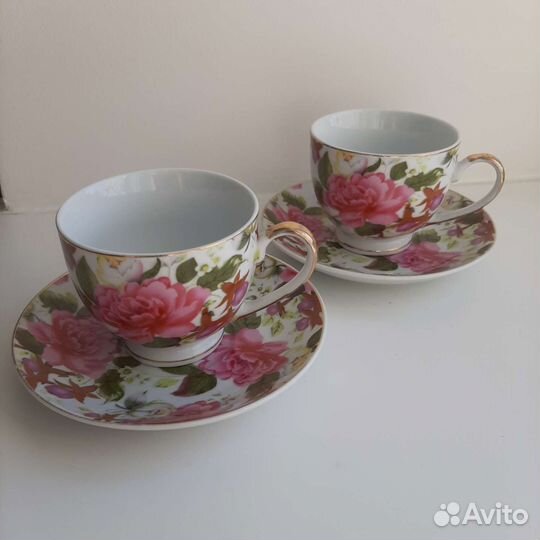 Чашка с блюдцем фарфор Япония