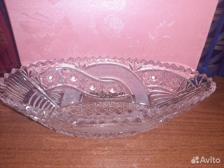 Хрусталь,ссср: салатница,рог,селедочница