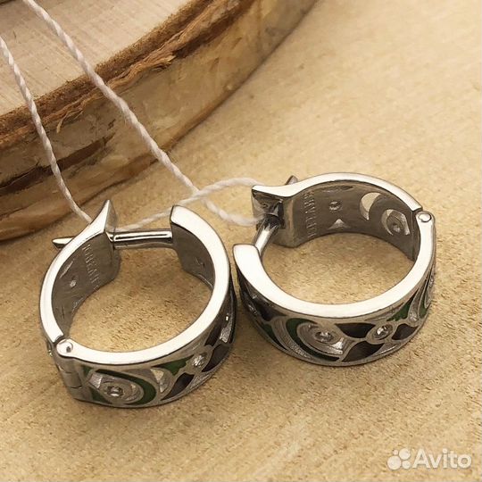 Серьги с горячей эмалью