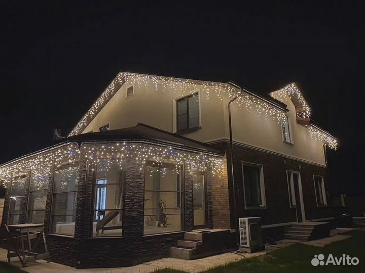 Украшение домов гирляндами