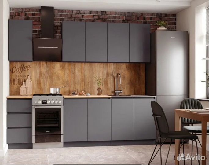 Готовый кухонный гарнитур 2.0м графит