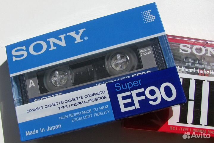 8 штук аудиокассеты Sony HF 90 и Sony Super EF 90