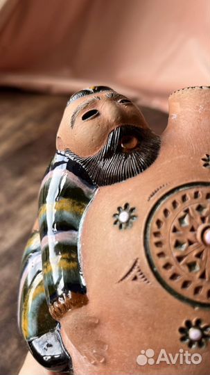 Глиняная ваза ручной работы. Винтажная ваза