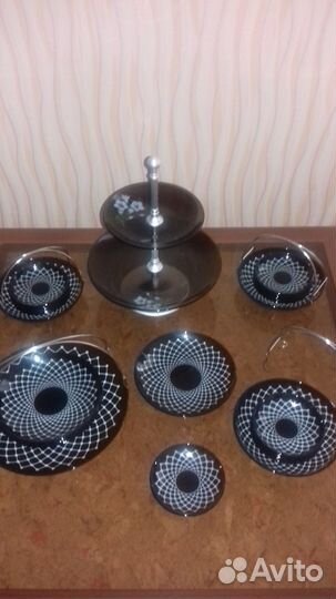 Подарочные наборы для десерта из цветного стекла