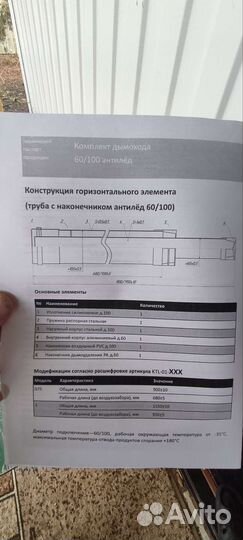 Продам Дымоход Krats KTL-01-075 комплект 60x100 мм
