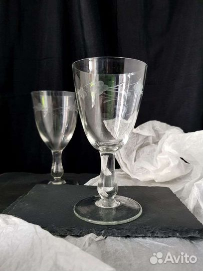 Стопки, рюмки хрусталь, старое стекло, ссср, Богем