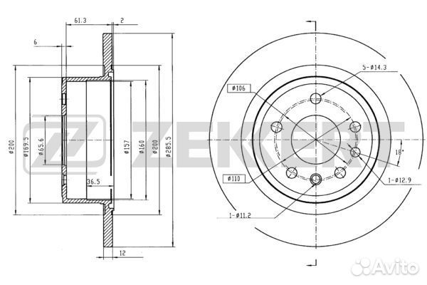 Диск торм. зад. Opel Omega B 94