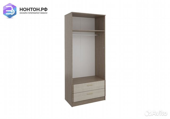 Шкаф двухдверный с ящиками Юта крослайн карамель