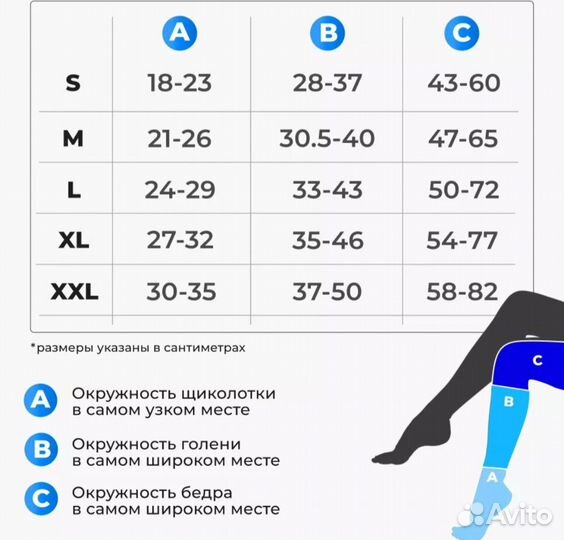 Компрессионные чулки 2 класс размер M